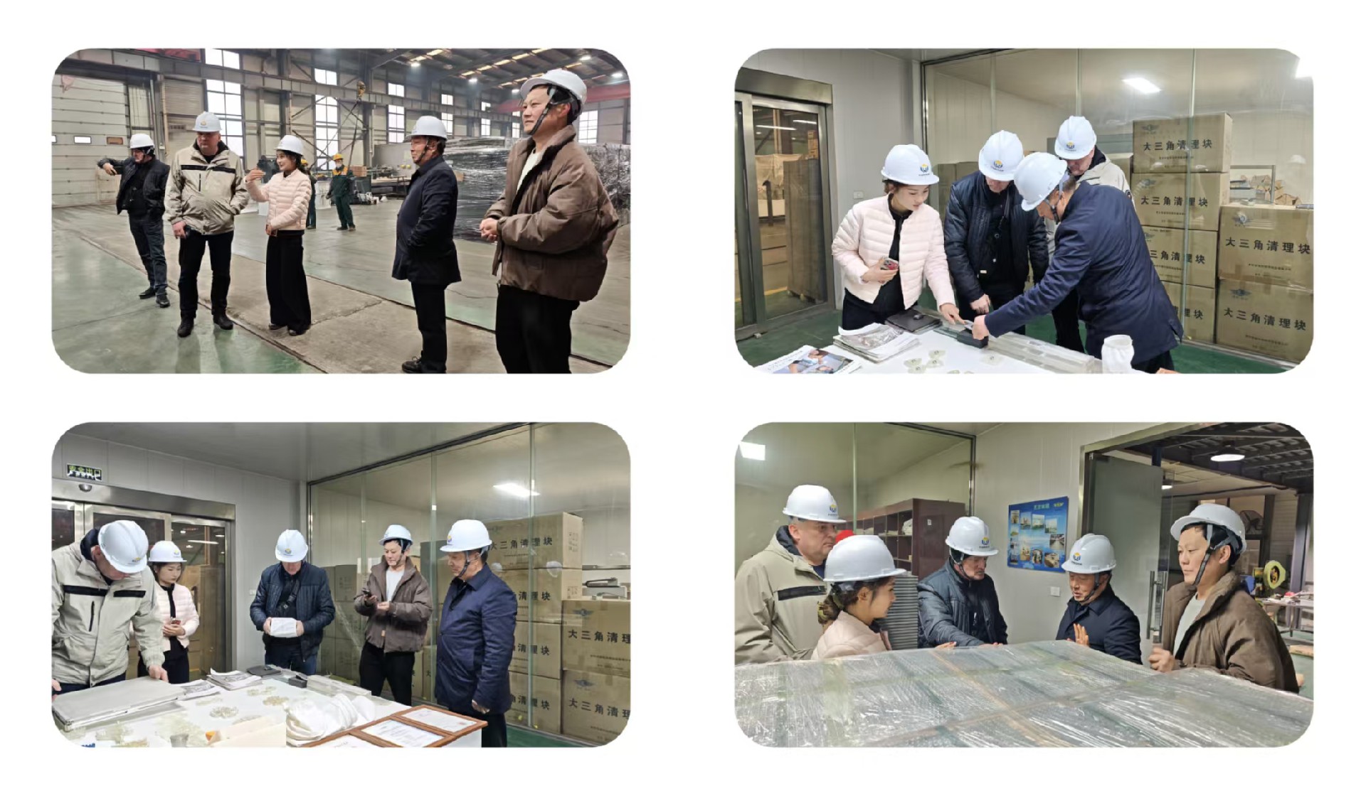 河南亿德集团董事长陈教授带领国外客户到厂参观